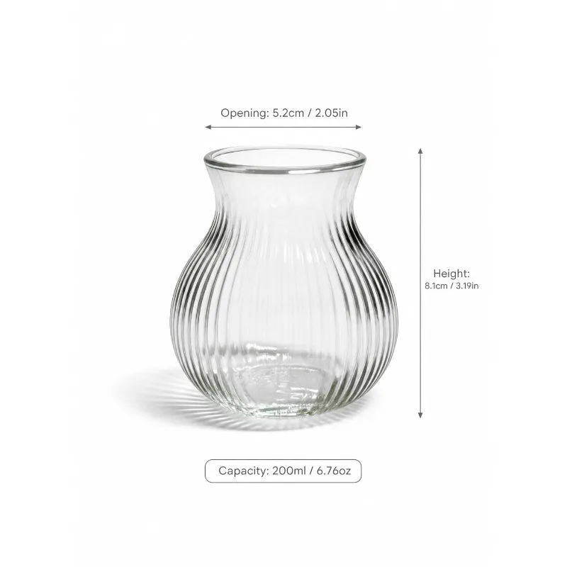 6PCS Mini High Borosilicate Glass Vase, Ins Style Versatile Hydroponic & Dried Flower Vase for Home Decor