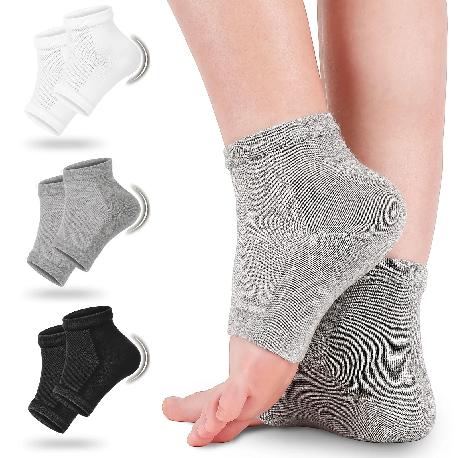 1Pair Moisturizing Heel Socks for Cracked Heel, Foot Care Toeless Socks to Soften and Hydrate Dry Cracked Feet Heels