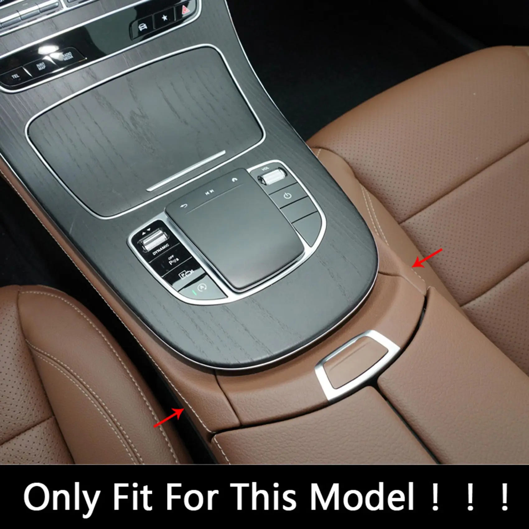 A02Q-Car Center Console Bracciolo Box Trim Pulsanti Interruttore Pannello di Copertura per Mercedes Benz Classe E W213 2017-2021 In Fibra di Carbonio