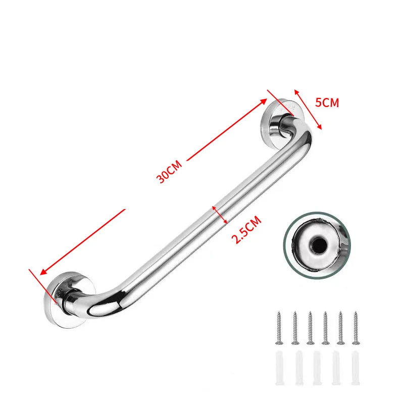 Empolo Model 751 Brass Wall-Mounted Grab Bar Contemporary Design Barrier- Bathroom Handrails for the Elderly and Disabled
