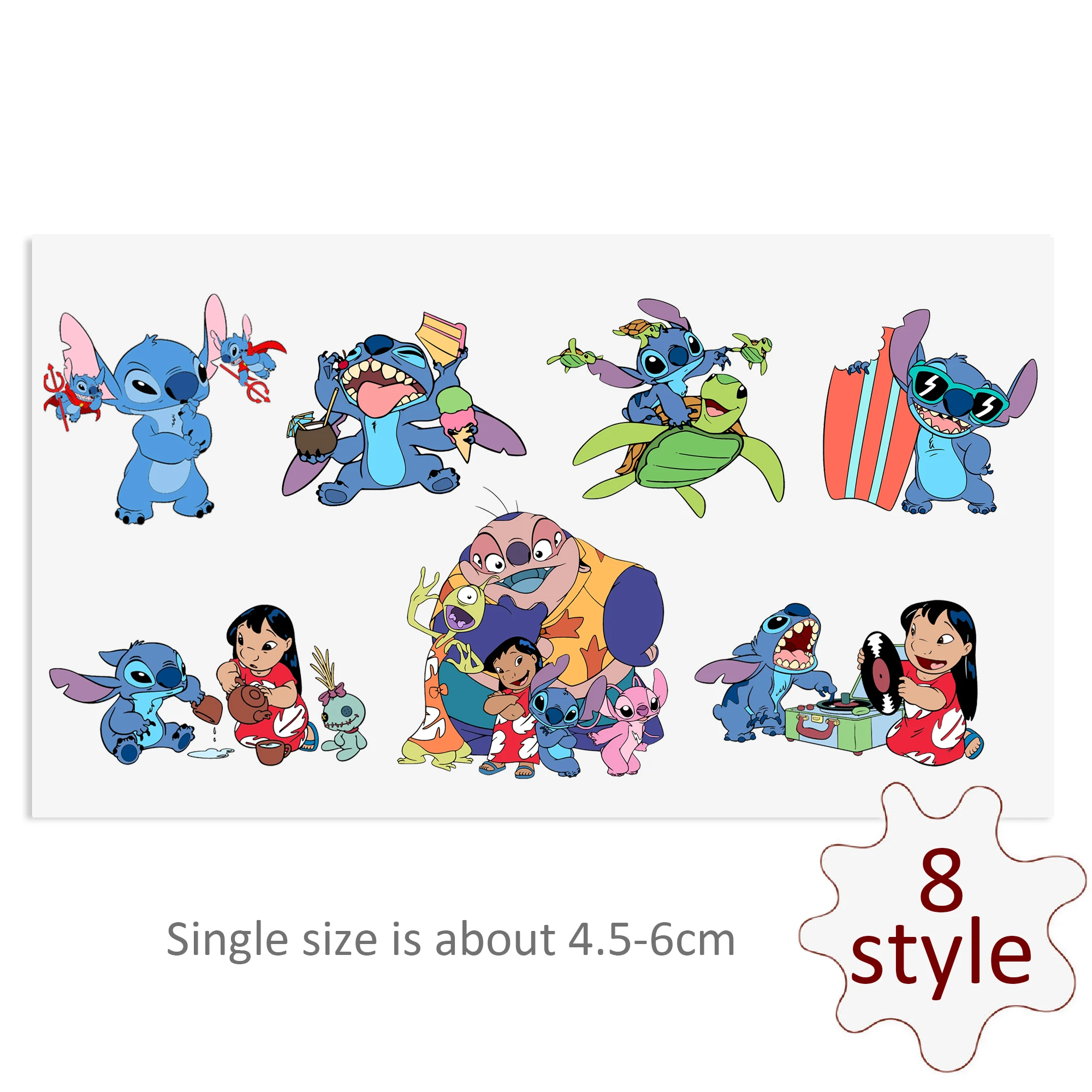 Disney Lilo And Stitch UV DTF Stickers For Glass Cup Decoration Laptop Motorcycle Car Waterproof Printing Sticker For Girl Kids