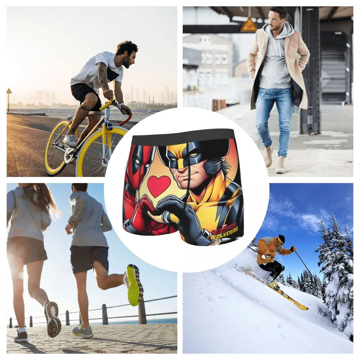 Deadpool & Wolverine Disney Marvel Deadpool & Wolverine Film Onderbroek Katoenen Slipje Man Ondergoed Ventileren Korte Broek Boxer