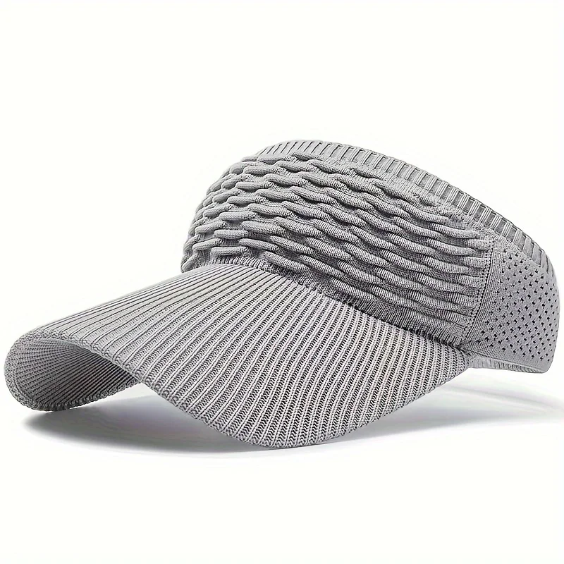 Gebreide klepjes in effen kleur Trendy ademende elastische zonnehoed Casual hardloopvizieren voor dames dagelijks gebruik Zomer buiten