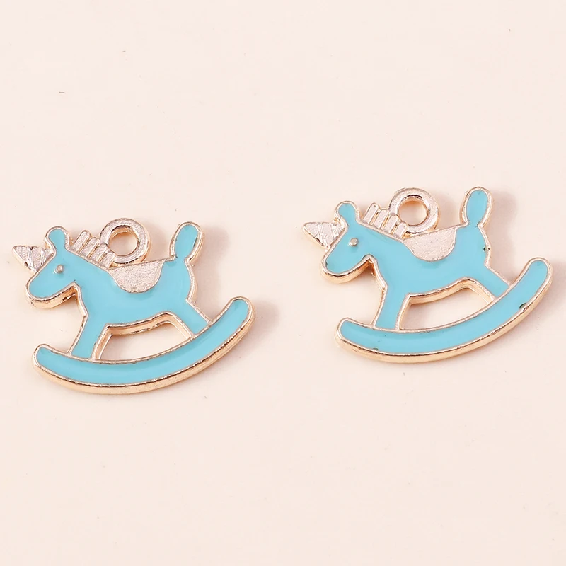 20 Stück 15x12mm Cartoon Tier Charms Emaille Trojanisches Pferd Charms Anhänger für Schmuckherstellung Ohrringe Halsketten DIY Bastelbedarf – Detail 5