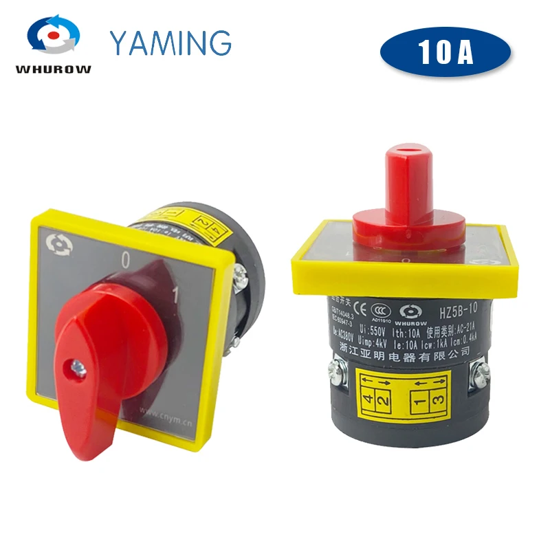 0-1 isolamento On-off due posizioni 10A 3kw 380V Onel Level Silver Contact commutatore Rotary Cam Switch HZ5B-10C001/1