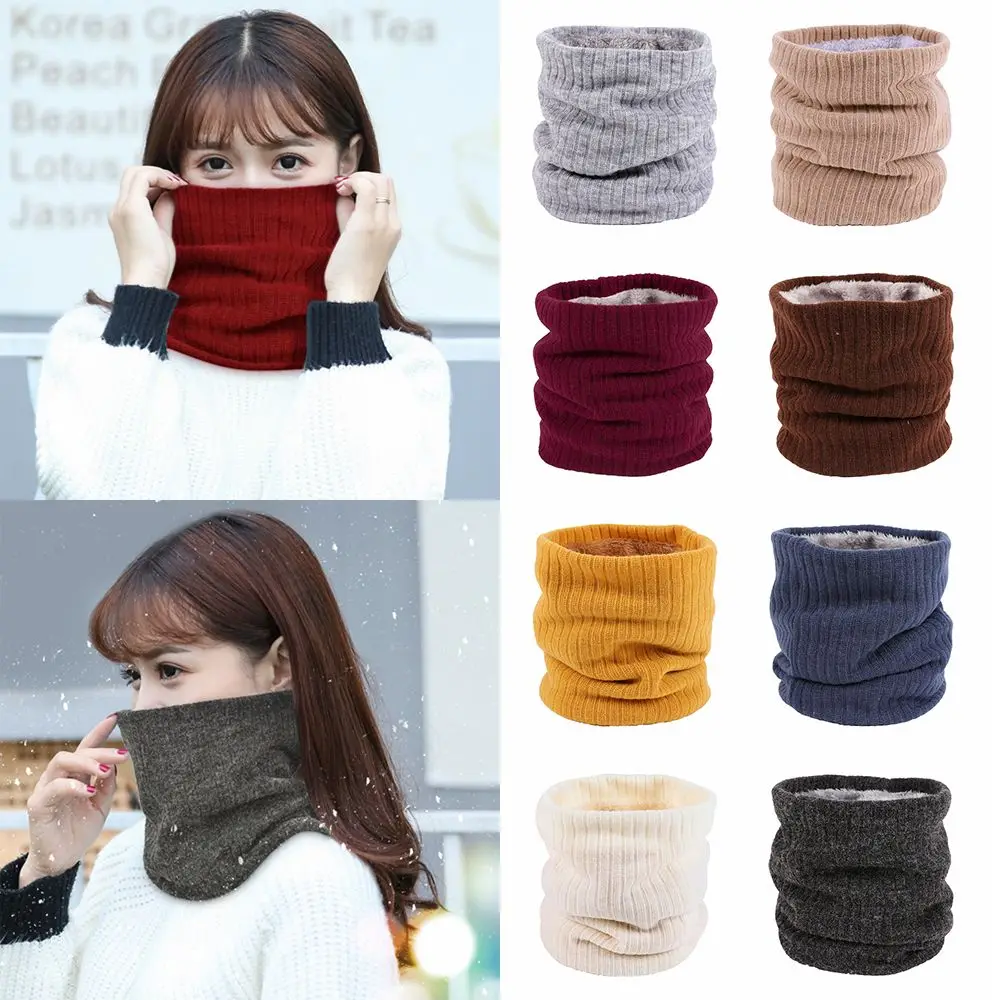 Fashion Neckerchief Winter Scarf For Women Men Children Thickened Wool Collar Scarves Unisex Male Female Knitted Ring Scarf