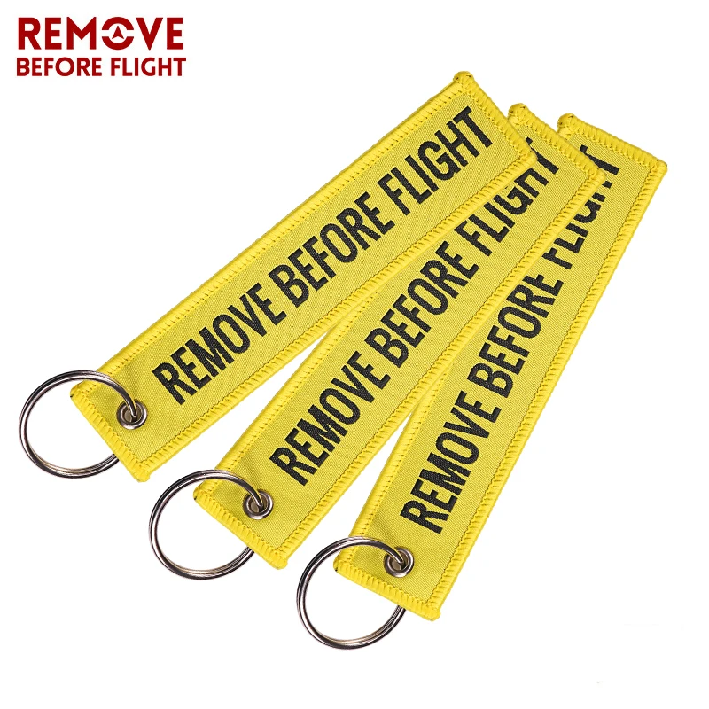 3PCS Colorful Remove Before Flight Keychain Both Sides Woven Aviation Gifts Pendant Tags Keychain For Motorcycles Car