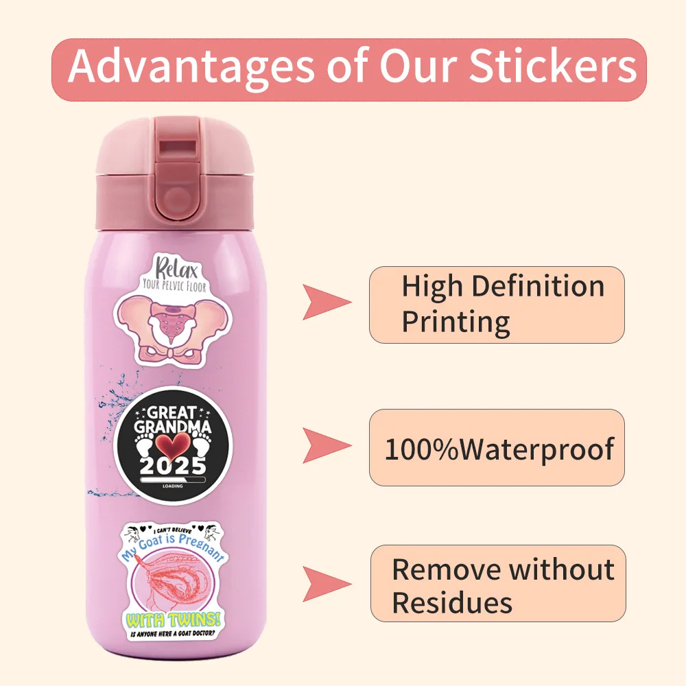 10/55PCS Zwangerschap Baby Tekst Introductie Cartoon Doodle Decoratieve Laptop Water Cup Gitaar Koffer Waterdichte Sticker Kinderen speelgoed