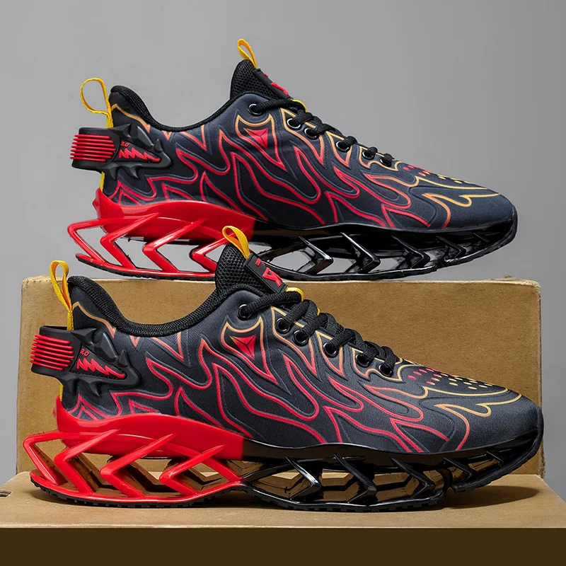 New Men Running Shoes Lace-up Jogging Casual Blade Walking Loafers Brand Fashion Sneakers BreathableOutdoor Leisure Comfortable