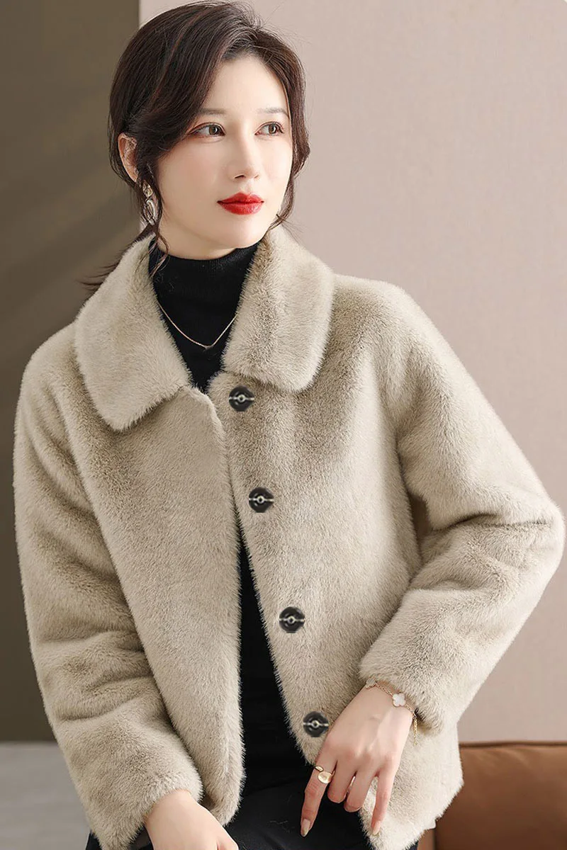 Women's Clothing Artificial Mink Hair Fur Short Coat Winter New