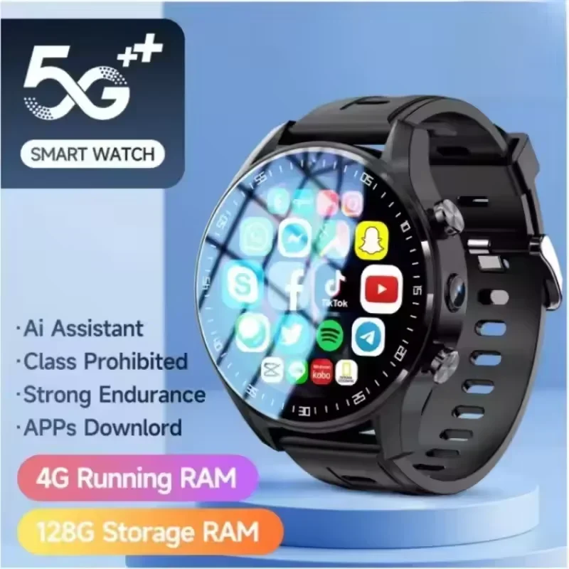 4G Android dual camera video call SIM card smartwatch 128GB with WiFi GPS waterproof function Google Play Store