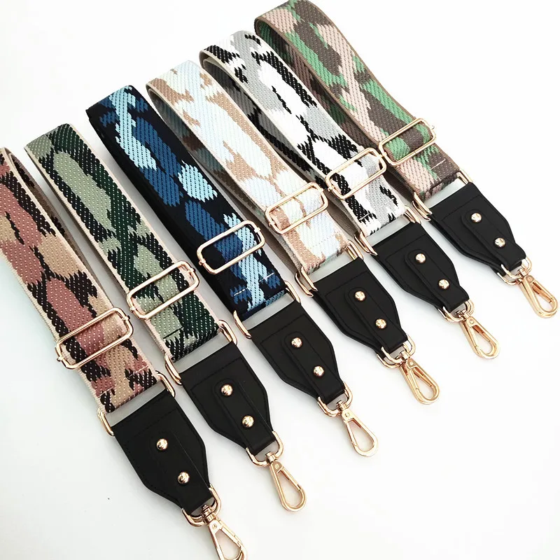 Women Adjustable Single Shoulder Shoulder Strap Handbags Accessories 5cm Camouflage Strap for Side Bag Snake Pattern Belt Bag