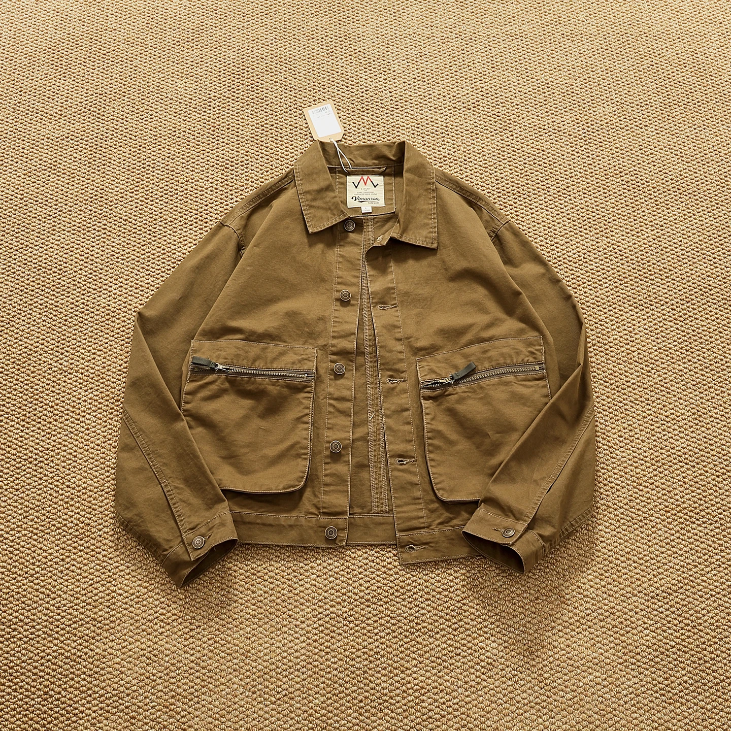 Ami Kaji Retro Work Jacket Men's Lapel Multi-Pocket Short