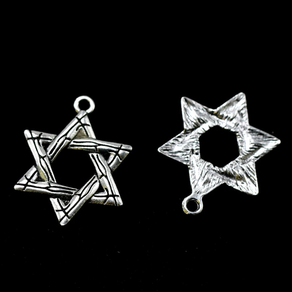 

20pcs Hexagram Necklace Pendants Alloy Diy Charm Set Jewelry Making Accessories For Earrings Keychains Bracelets Dangle Charms