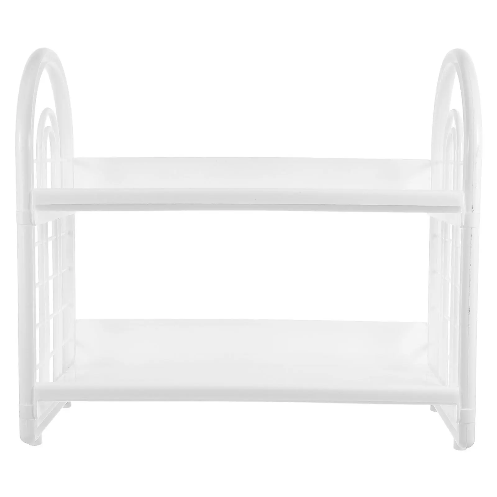 Desktop Storage Rack Organizer 2-Tier White Multi-layer Shelf Home Office Dorm Books Stationery Drawer