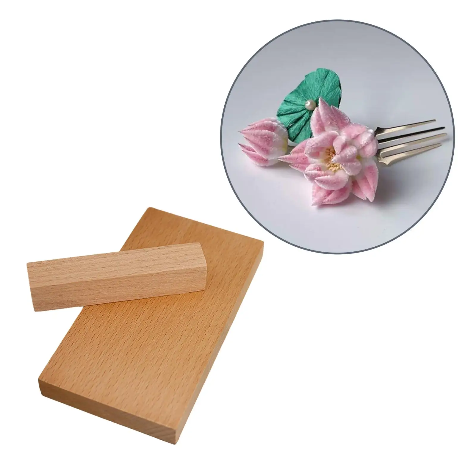 Wooden Velvet Flowers Making Tool Hand Craft Accessories Wood Bases Silk Velvet Flowers Maker
