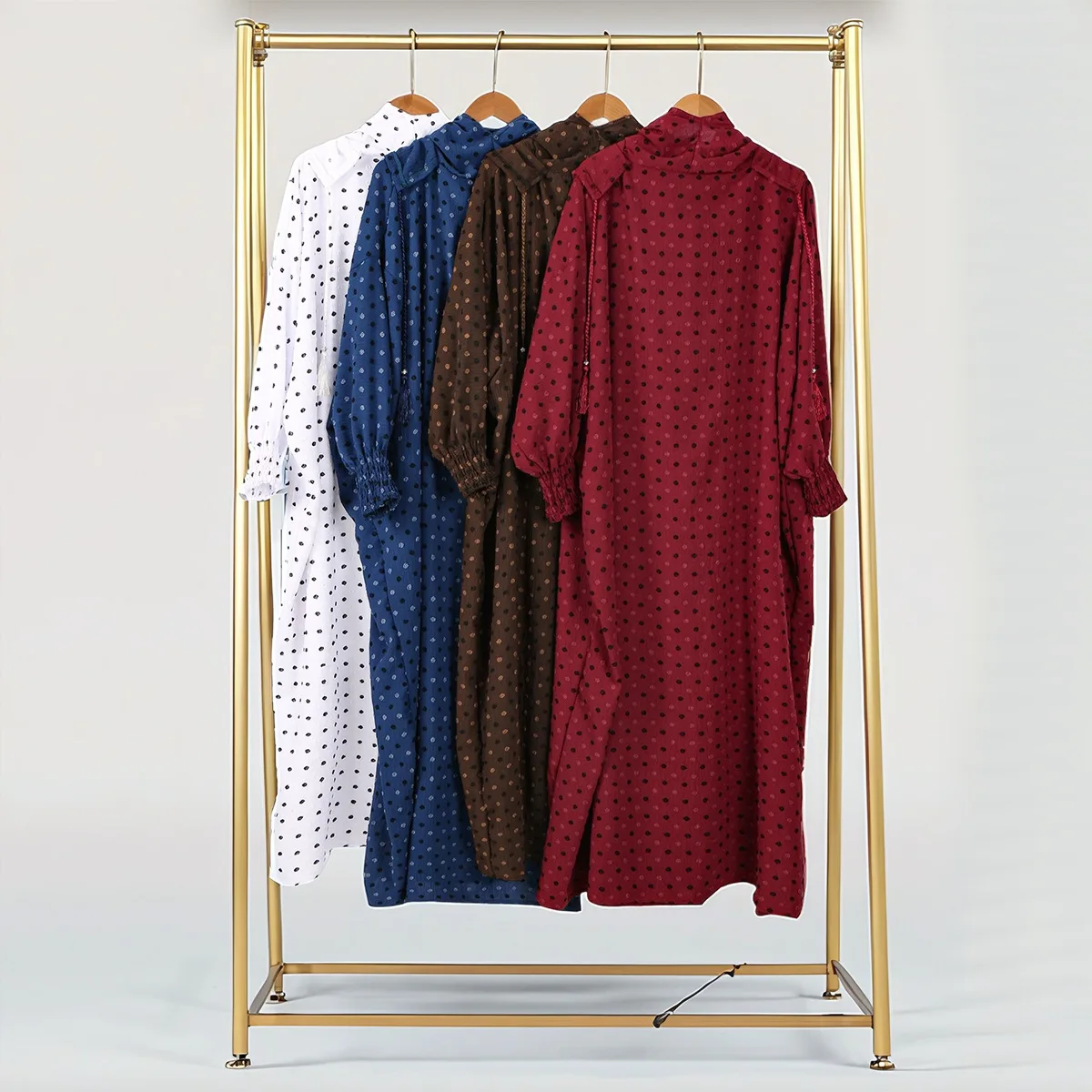 176*85Cm Dubai Medio Oriente nuevo vestido de moda para mujer vestido con capucha, capa Multicolor de lunares accesorios de moda simples