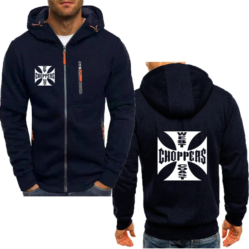 Sudadera con capucha para hombre, cárdigan con estampado de logotipo de West coast de alta calidad, Color sólido, primavera y otoño, 2023