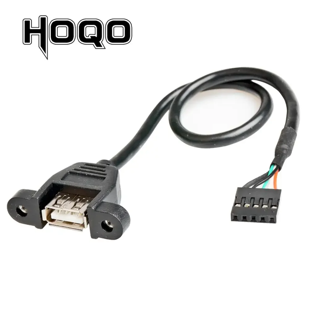 0.5m 30cm 1ft USB 2.0A Type Female socket Printer Panel Mount usb-A to Pitch 2.0mm 5pin Housing PCB Motherboard Dupont Cable