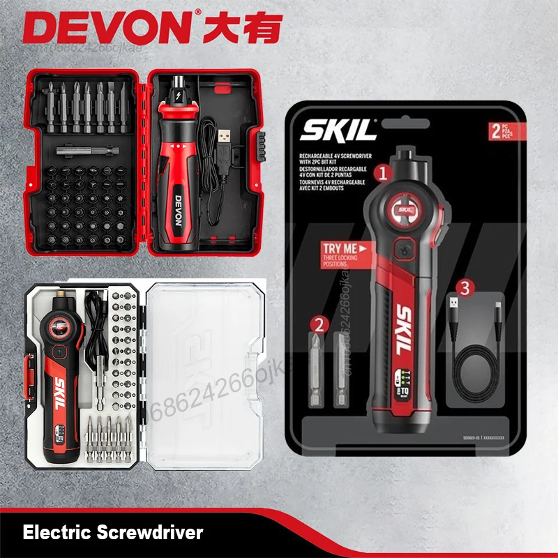 

Skil SD5612 Cordless Electric Screwdriver Rechargeable USB Charger Mini Handheld Power Tool Repair with Drill Bits Set
