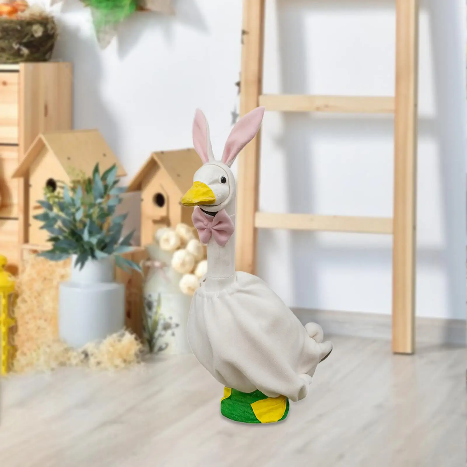 

Cute Bunny Goose Outfit for Porch Polyester Statue Clothing Garden Courtyard Decoration for Easter