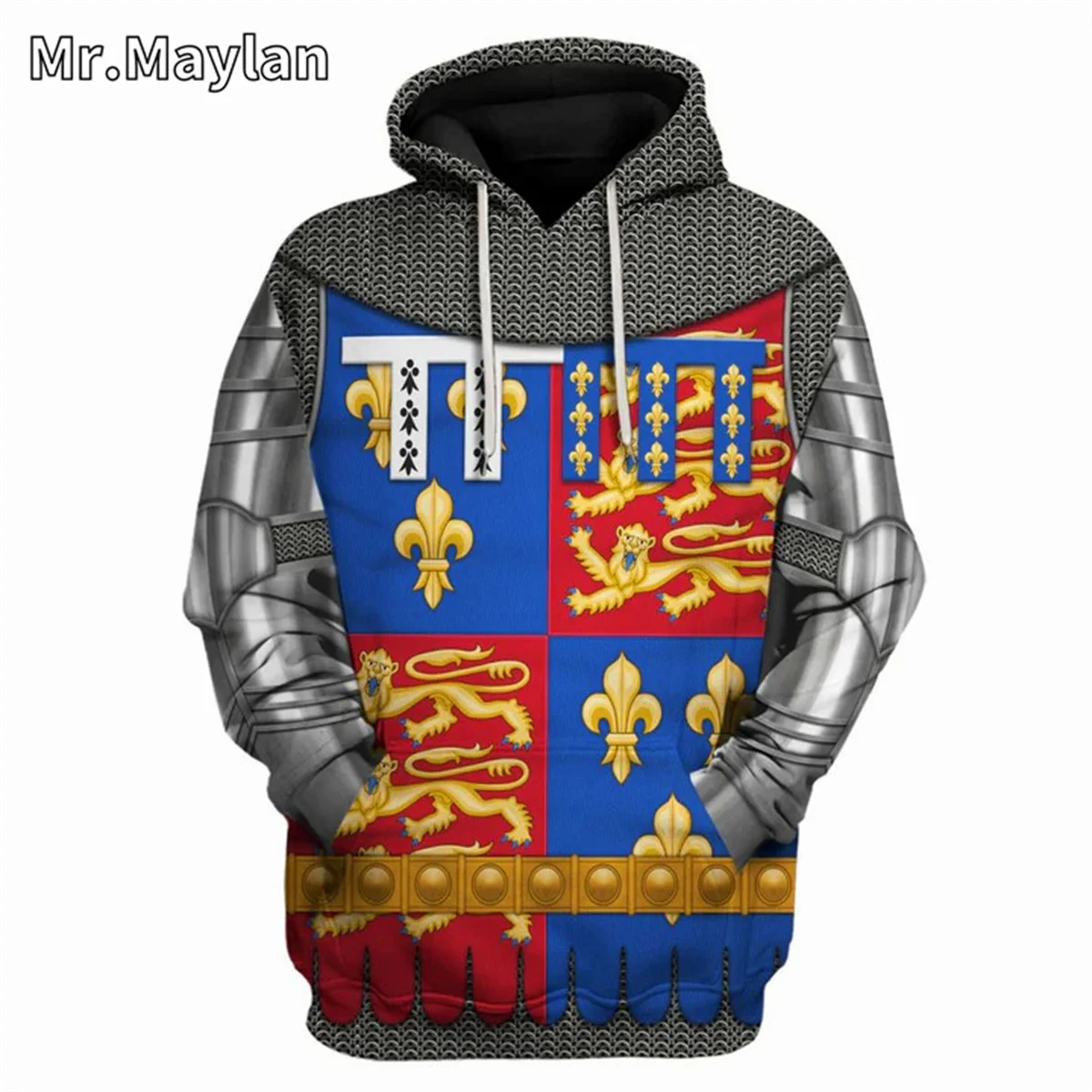 John of Lancaster, 1st Duke of Bedford Amour Knights Cosplay Costume 3D Hoodie Men Streetwear Zip Pullover Jacket Tracksuits