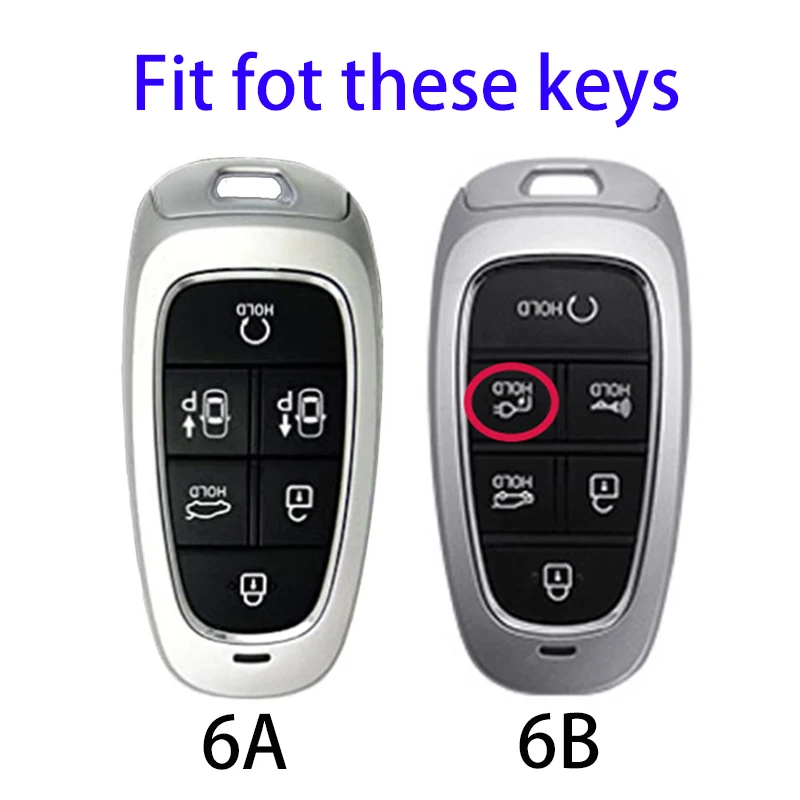 New Silver Edge Car Key Case Cover for Hyundai Santa Fe Tucson 2022 NEXO NX4 Ioniq 5 Atos Prime Solaris 2021 Auto Accessories