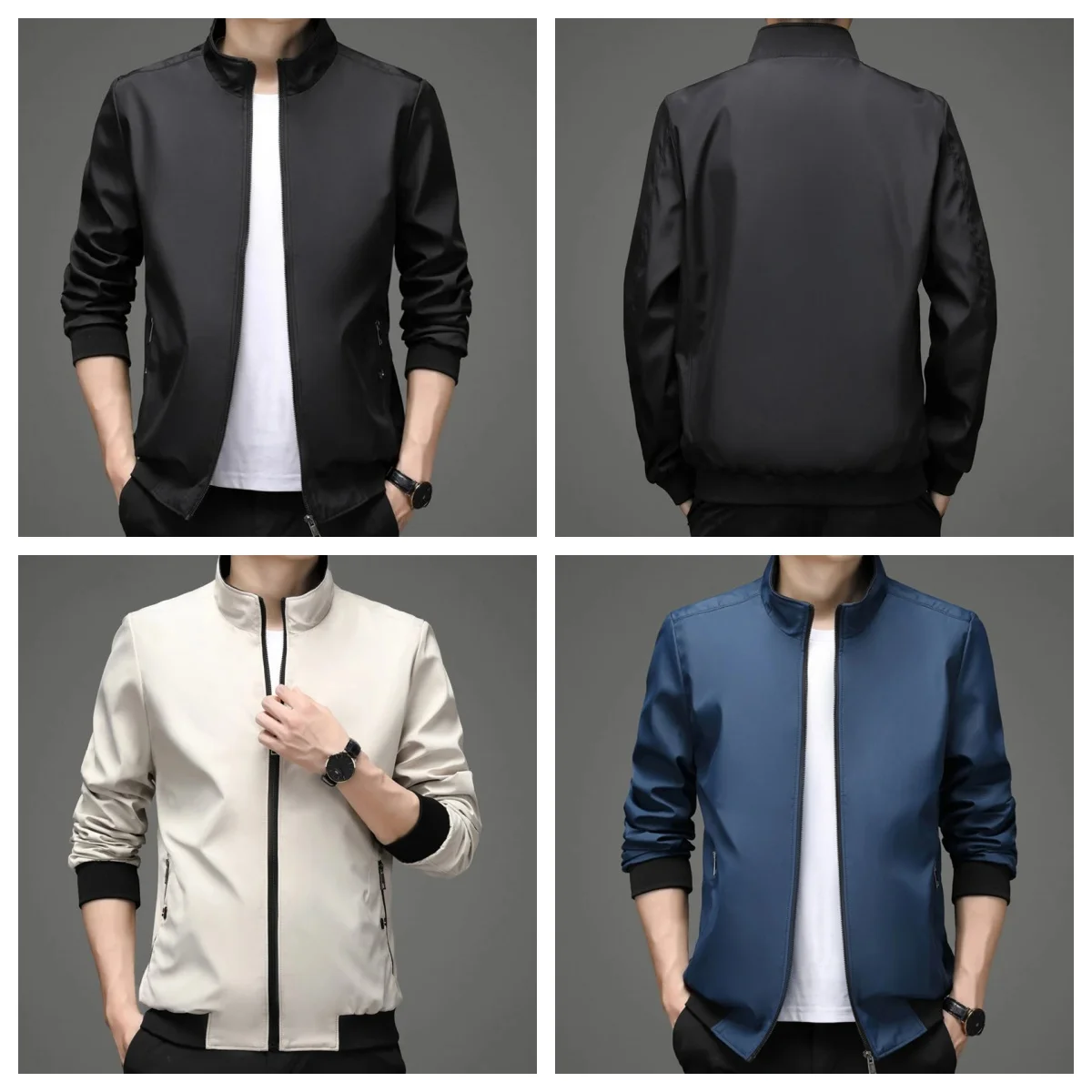 

Liseaven Spring Autumn Men's Jacket Casual Solid Fashion Slim Bomber Jacket Men Overcoat New Arrival Baseball Jackets