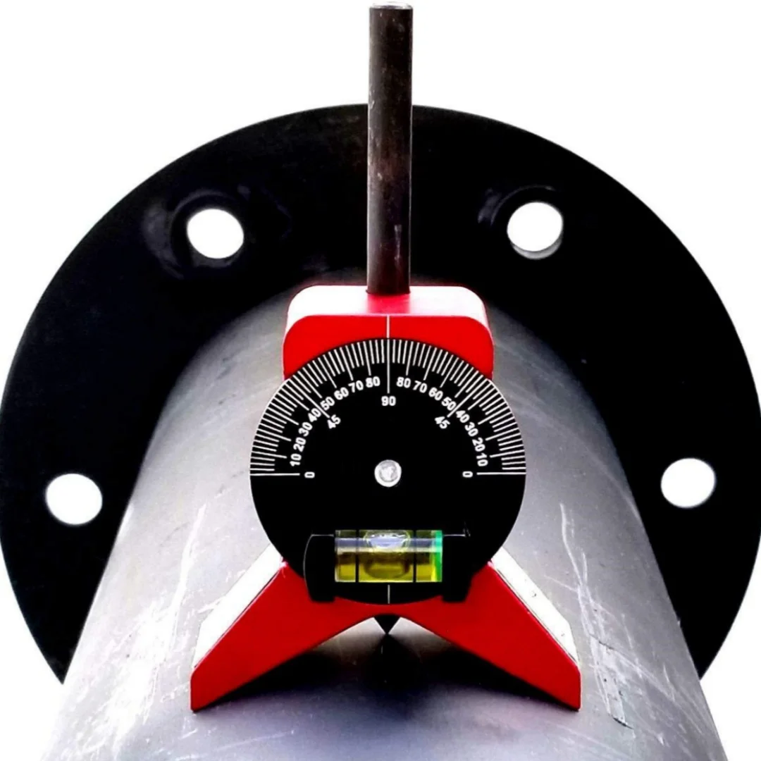 Pipe Center Finder Pipefitter Tools w/Magnetic Centering Head Pipe Fitting Tools w/Adjustable Dial Bubble Protractor