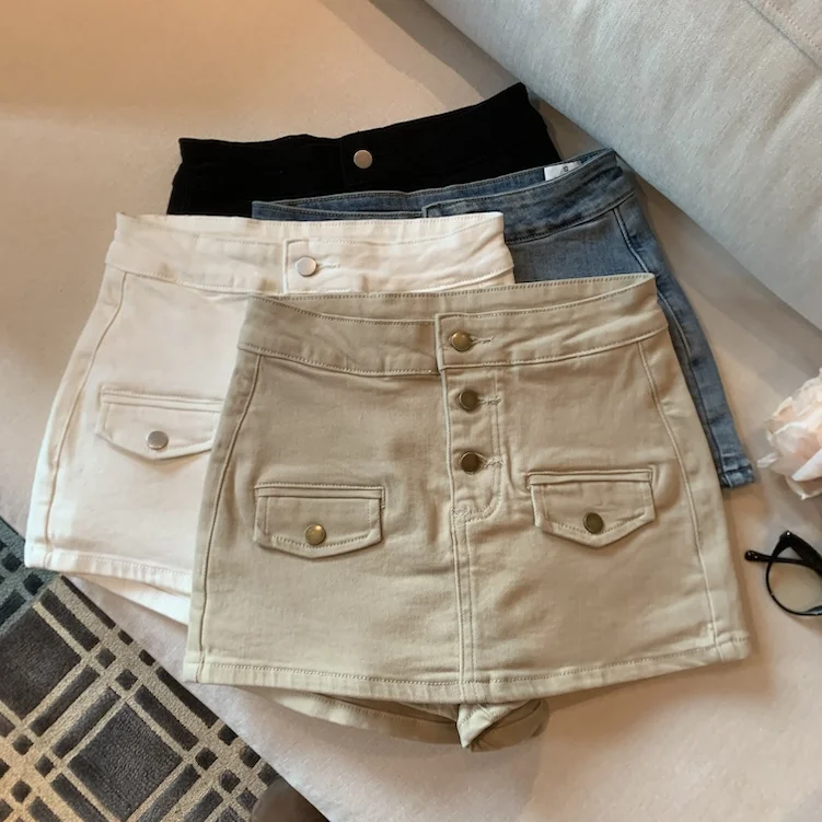 

Укороченная женская юбка А-силуэта с завышенной талией, летняя, в американском ретро-стиле, с элементами гонконгского дизайна, для создания сексуального образа