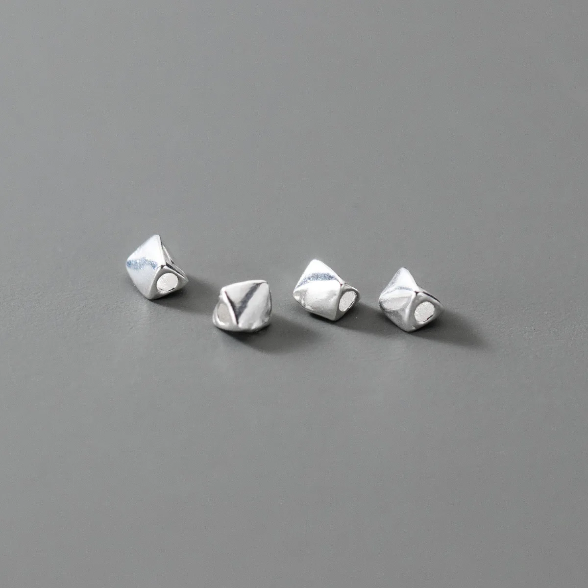 6pcs 925 Sterling Silver Triangle Spacer Beads for DIY Bracelet Necklace Making Fine Jewelry Finding