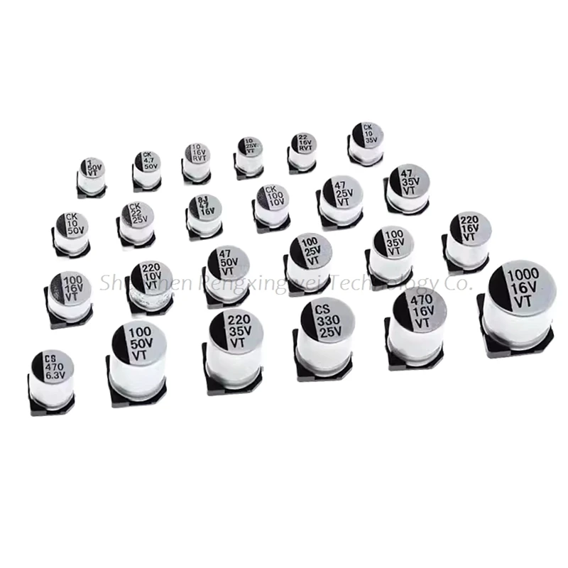 100PCS 5*5.4 patch aluminum electrolytic capacitor 5X5.4 10V 16V 25V 35V 50V 100V 2.2UF 4.7UF 10UF 22UF 33UF 47UF 100UF