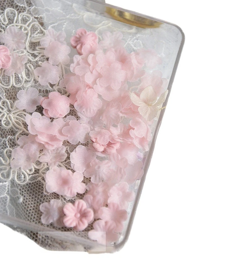 

100pieces High Quality Mini Pleated Organza Petals Baby Clothes Headwear Materials Handmade 3D Flowers DIY Materials Accessories