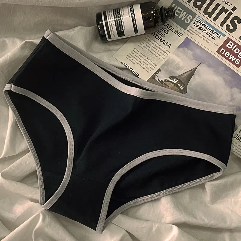 Women Panties Mid-Waist Cotton Solid Simple Sports Underwear Girls'S Briefs Comfortable Breathable Female's Lingerie image 4