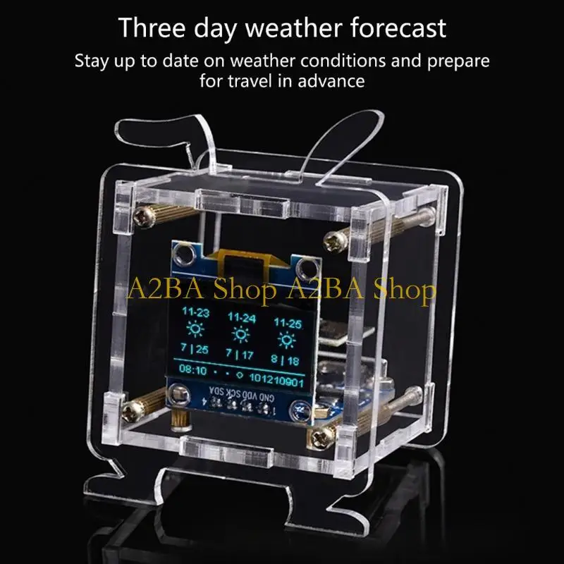 A2BA 전자 DIY 시계 키트 2.4G Wi -Fi 시간 온도 습도 날짜 주 날씨