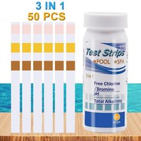 Chlorine PH Test Strips SPA Swimming Pool Aquarium Fish Tank Water Tester Paper Residual Chlorine PH Value Alkalinity Hardness
