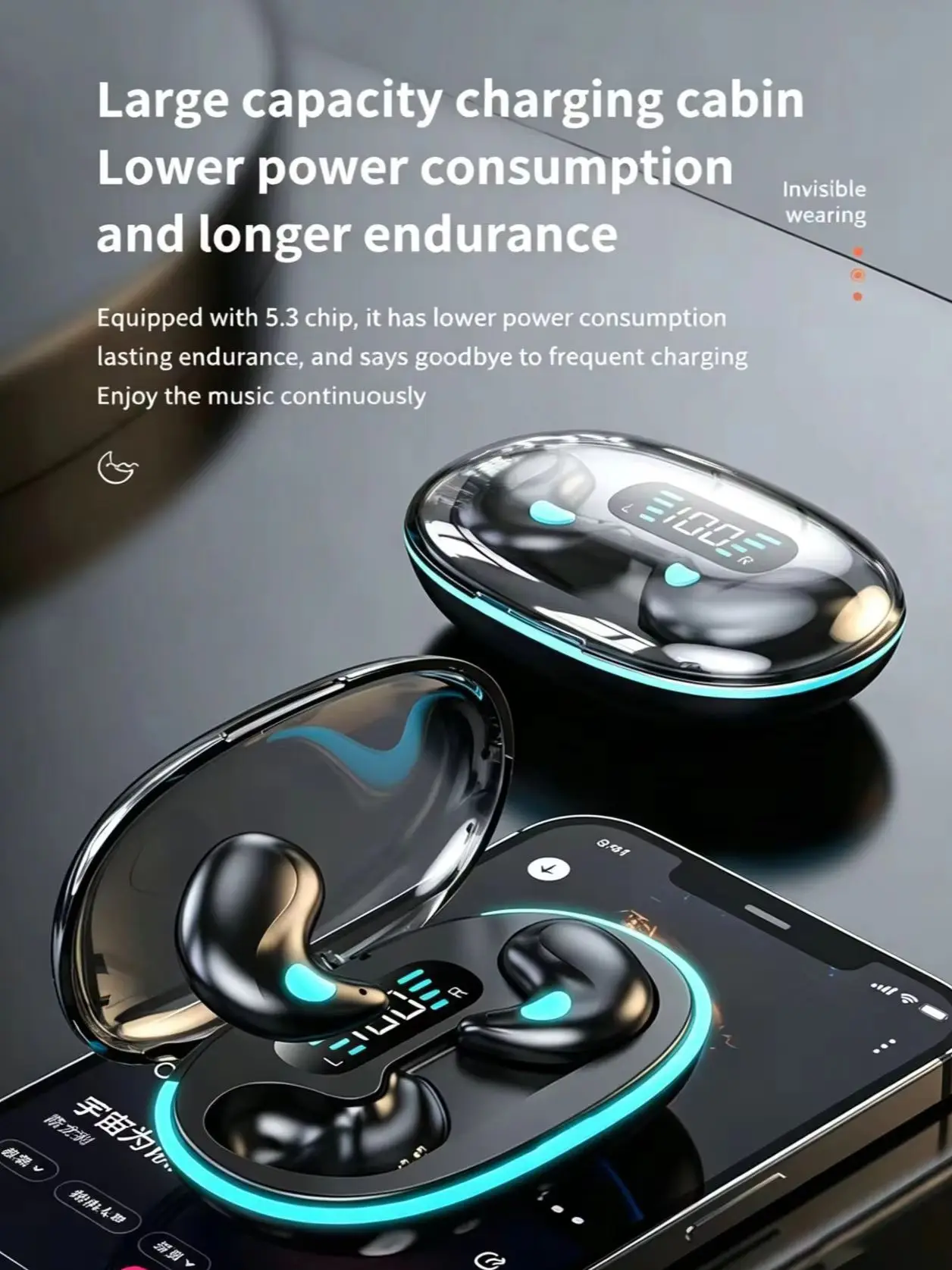 Auriculares inalámbricos X55 Para Dormir, miniaudífonos TWS Con Bluetooth, estéreo, Ocultos, micrófono, Llamada HD, Impermeables