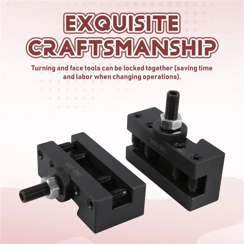 [B17B!】 2Pcs 250-201 Quick Change Tool Holder Turning And Facing Tool Holder For Lathe Cutter Cutting Tool Bits