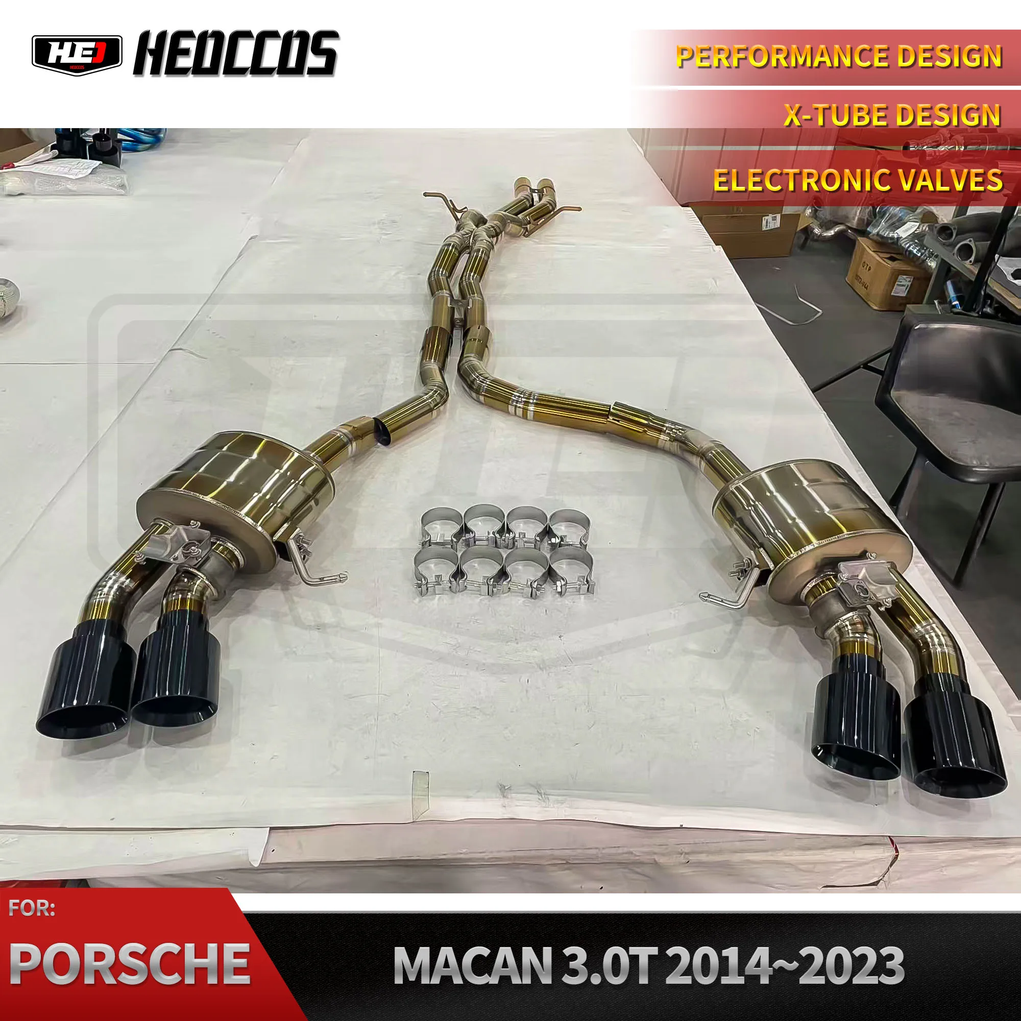 

HEO Escape Catback Exhaust for Porsche Macan 3.0T 2014-2023 Performance Titanium alloy Pipe Muffler Valvetronic Exhaust System