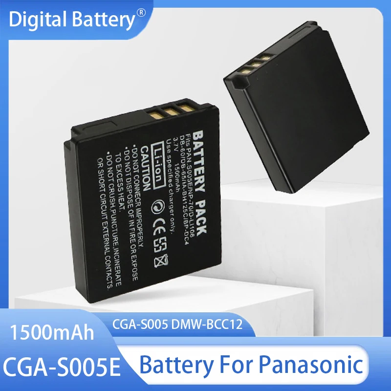 

CGA-S005E S005 DMW-BCC12 Battery 1500mAh Rechargeable Batteries for Panasonic Lumix DMC-LX1 LX2 LX3 FX3 FUJI NP-70 DB60 Camera