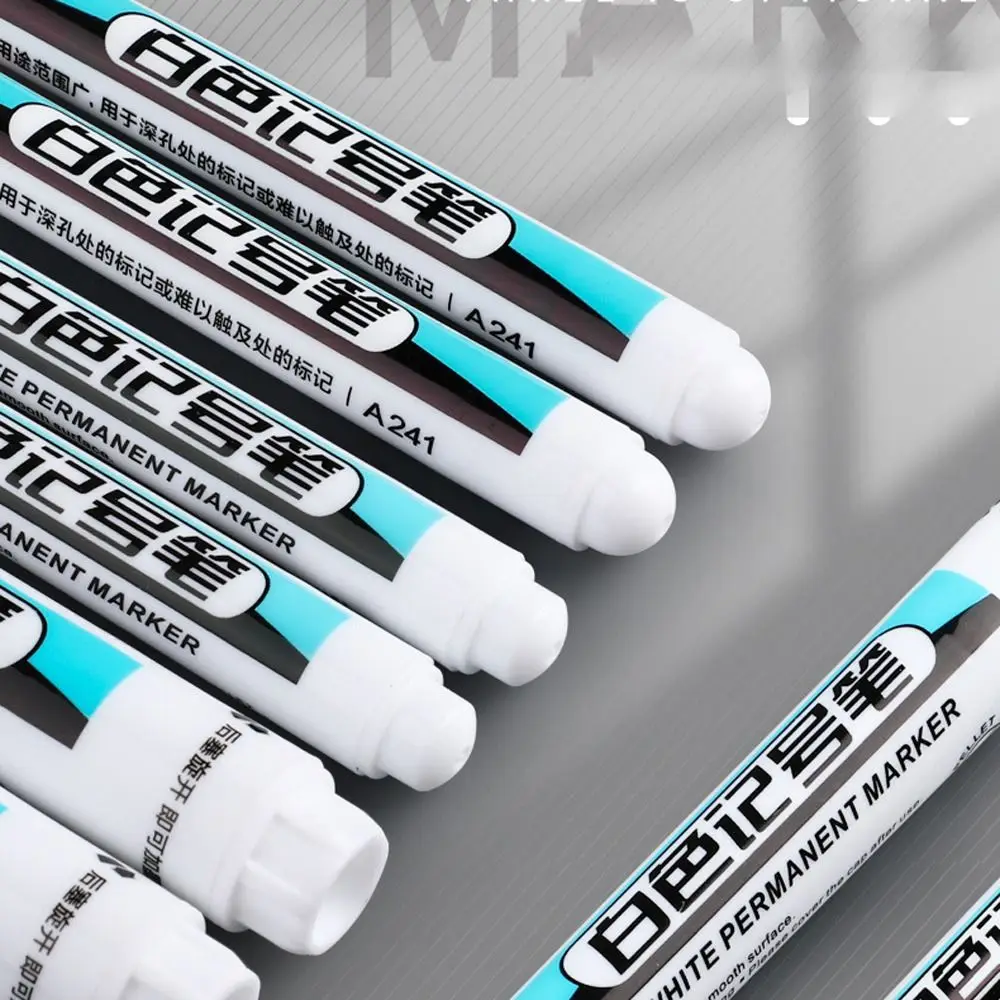 0.7mm/1.0mm/.2.5mm White Permanent Paint Pen Waterproof Not Easy To Fade White Marker Pens Wear Resistant Extra Large Ink Volume