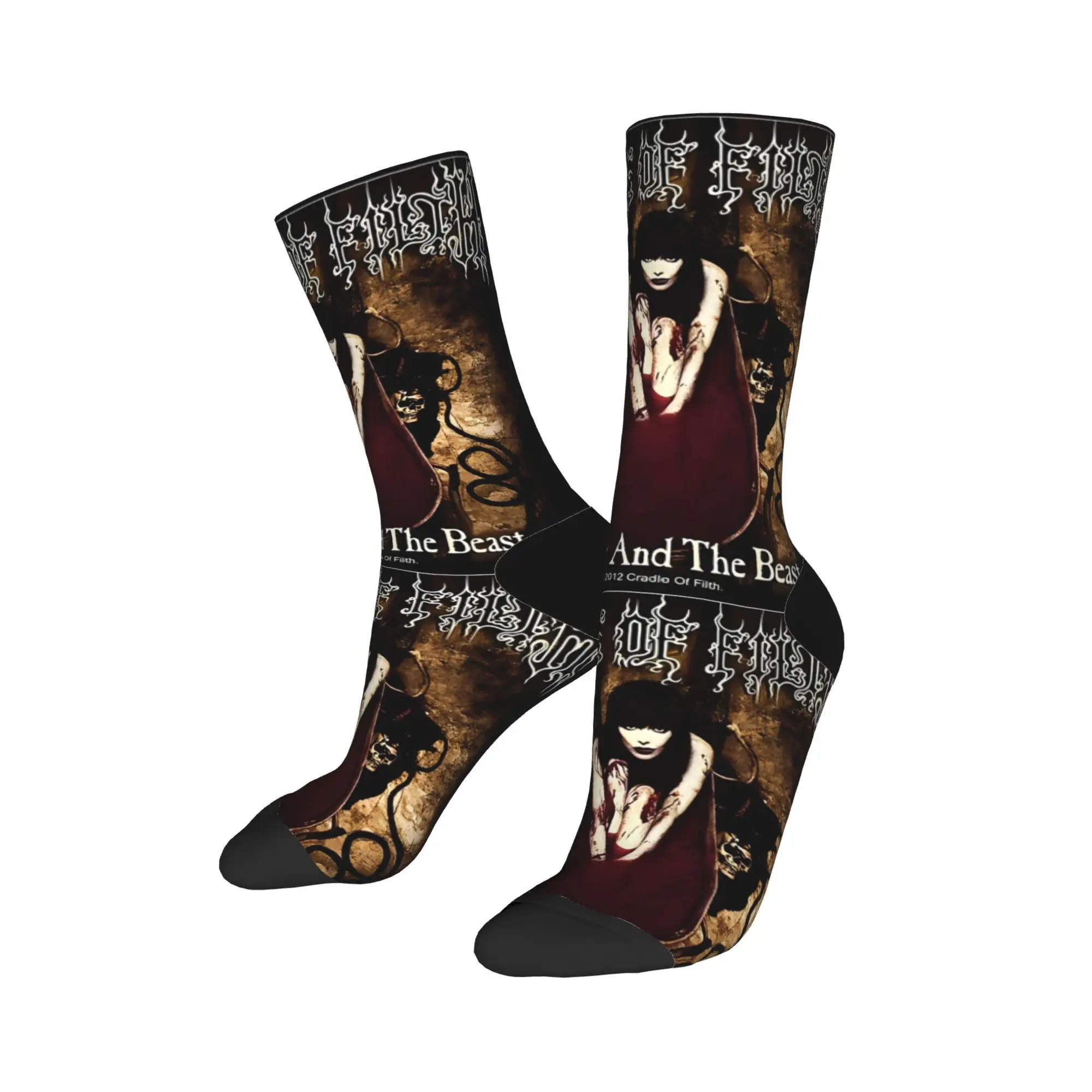 Autumn Winter Colorful Unisex Cradle Of Filth Cruelty & Beast Socks  Breathable Crew Socks