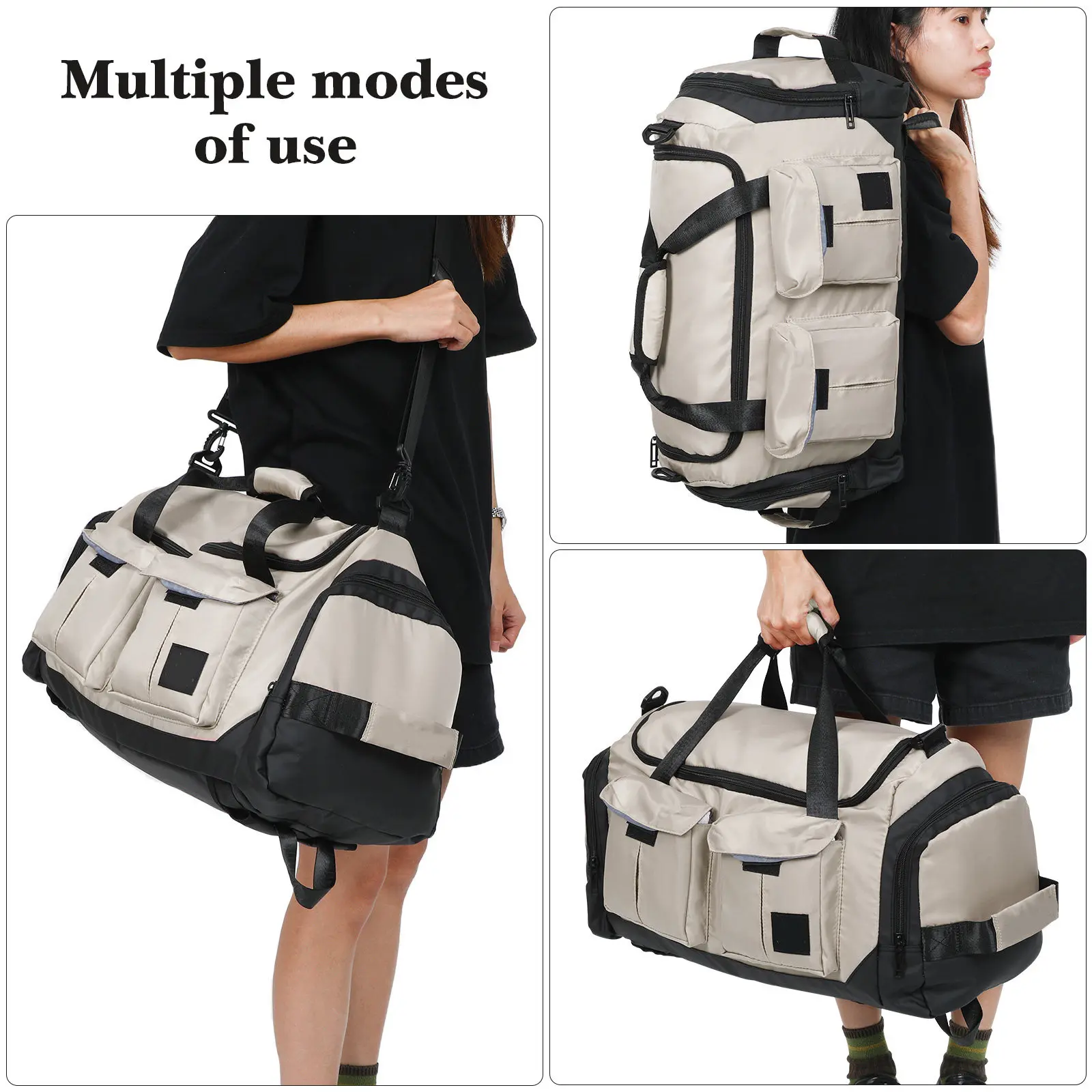 

Large Capacity Fitness Bag Dry Wet Separation Red Backpack Travel Duffel Gym Workout Portable Tote Overnight Weekender Bag