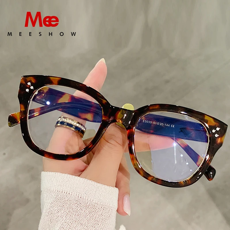 Meeshow Anti Blue Light Reading Glasses Women Stylish TR90 optical Frame French Computer Myopia eyewear CR39 Lens UV400 reader