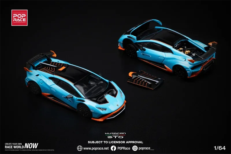 **Pre-Order** Pop Race 1:64 Lambo Huracan STO Blue Diecast Model Car