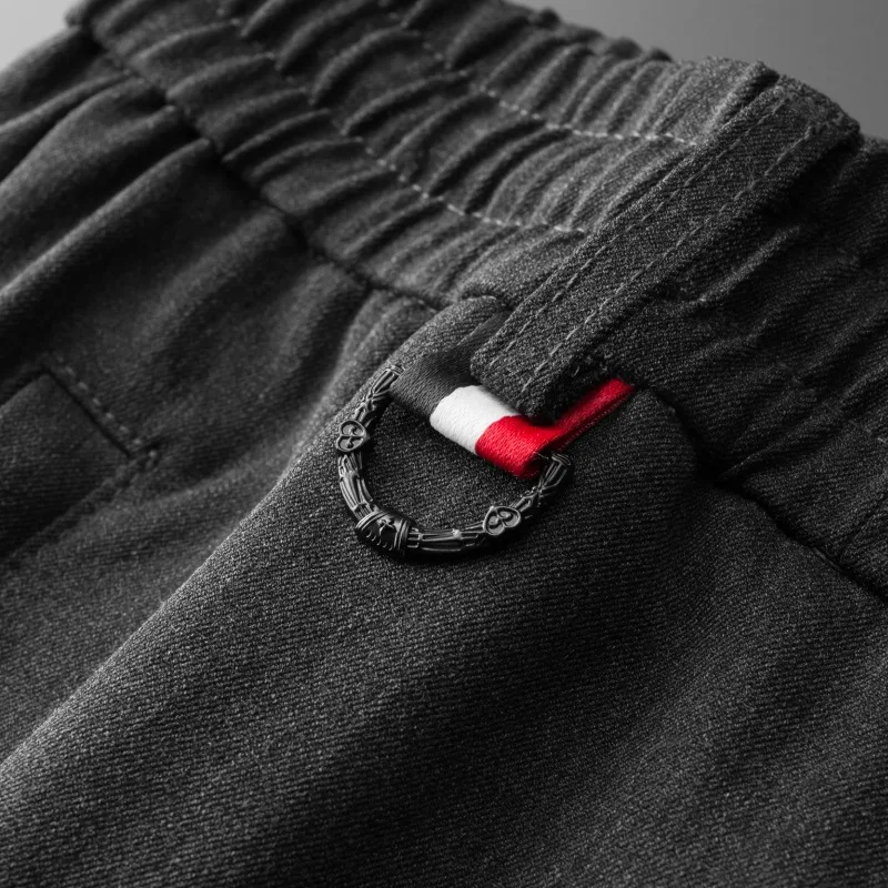 

Мужские повседневные эластичные спортивные брюки прямого кроя, свободные брюки на осень-зиму, большие размеры, удобные свободные брюки с эластичным поясом