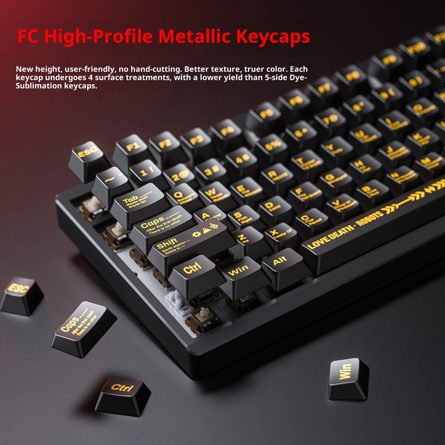 

AULA Fire100 Mechanical Keyboard 3Mode Aluminum Block Gaming Keyboard RGB FC High-Profile Keycap Gasket Hot Swap Gamer Accessory