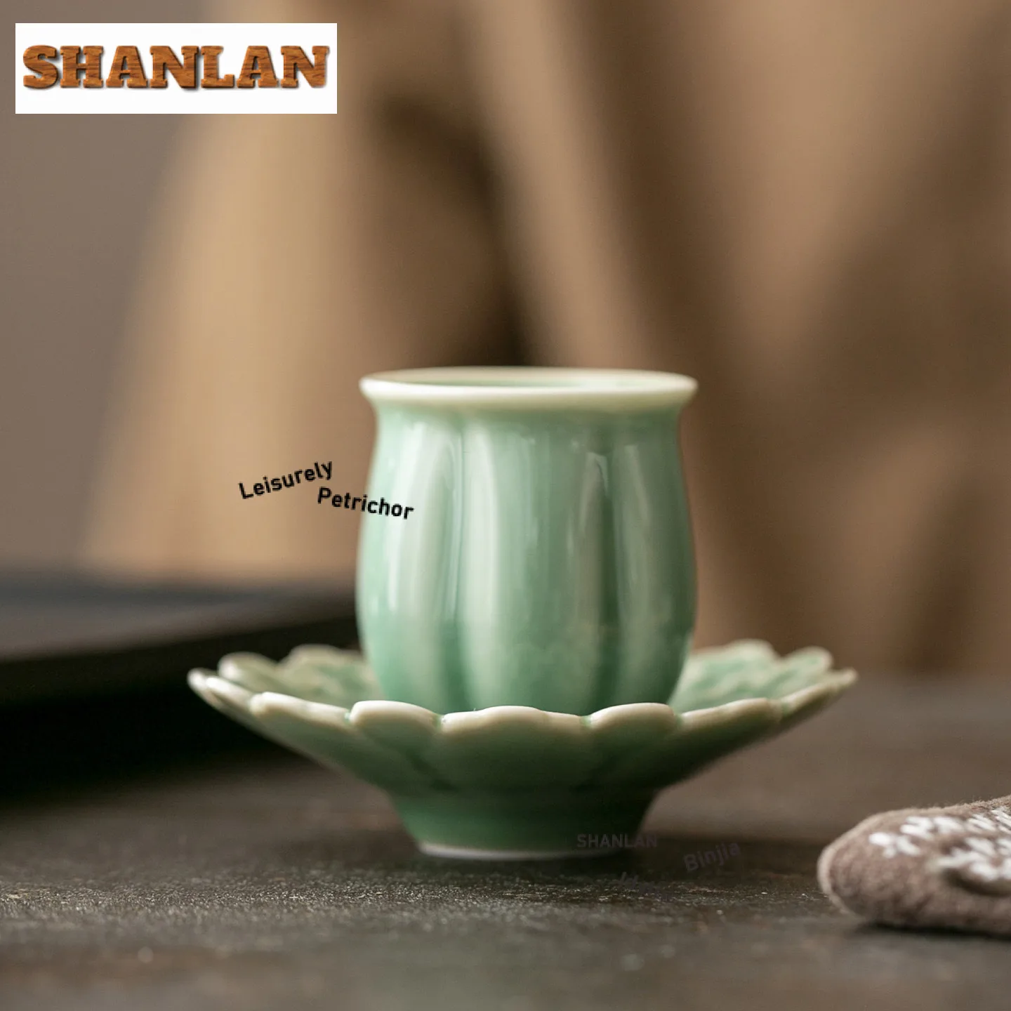 2 قطعة/الوحدة الإبداعية سيلادون الوقايات اليابانية وسادة ساخنة ل فناجين القهوة الصحن المنزلية مكافحة تحرق المفارش حامل الكأس حفل الشاي #4