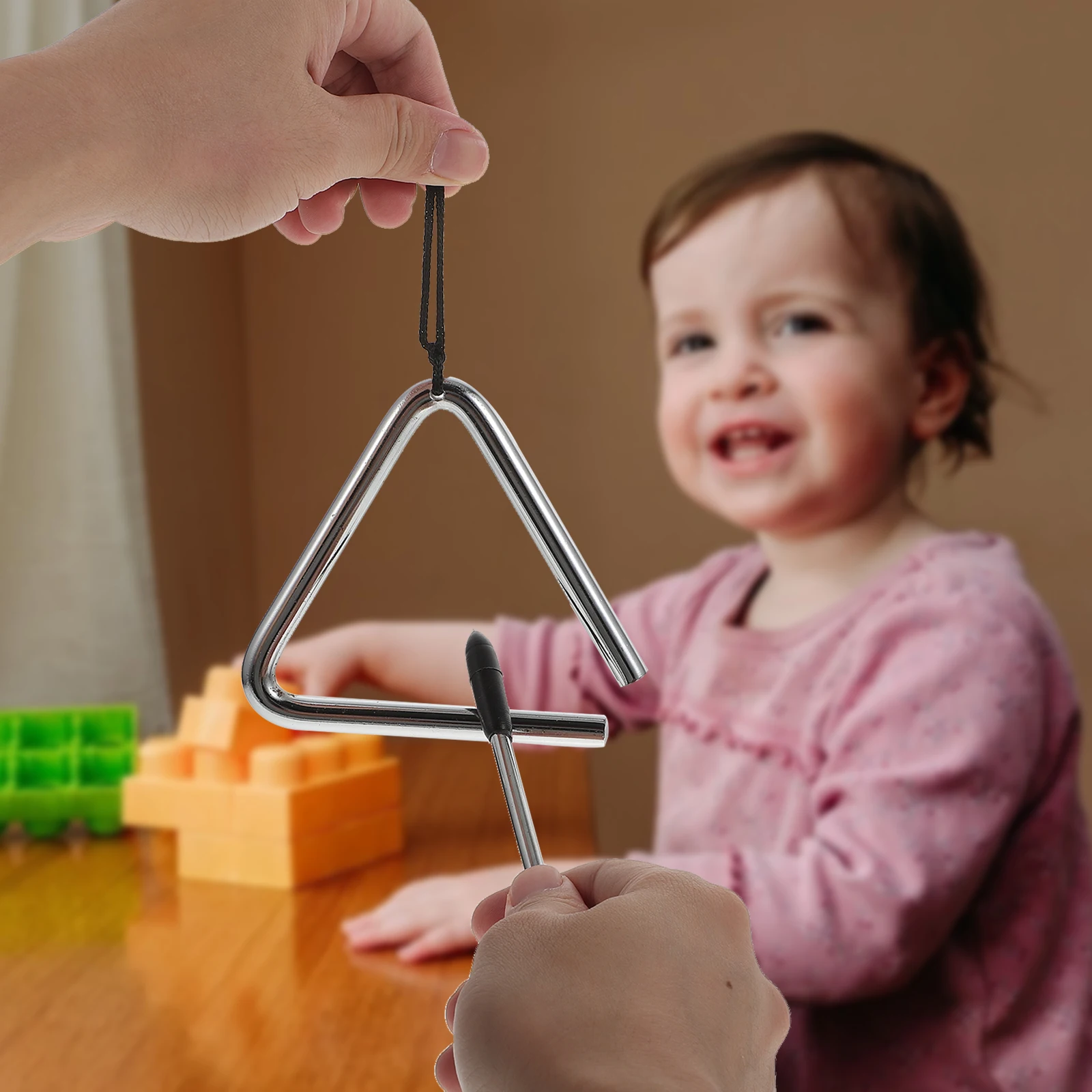 

Toys Hand Percussion Music Instrument Stainless Steel Safe Durable Texture Practice Interest Musical Triangle