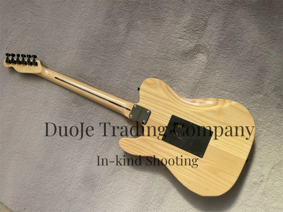 Natural color electric Guitar Tel ASH Wood body tremolo Bridge Maple fingerboard closed pickup Blackboard black tuner factory cu